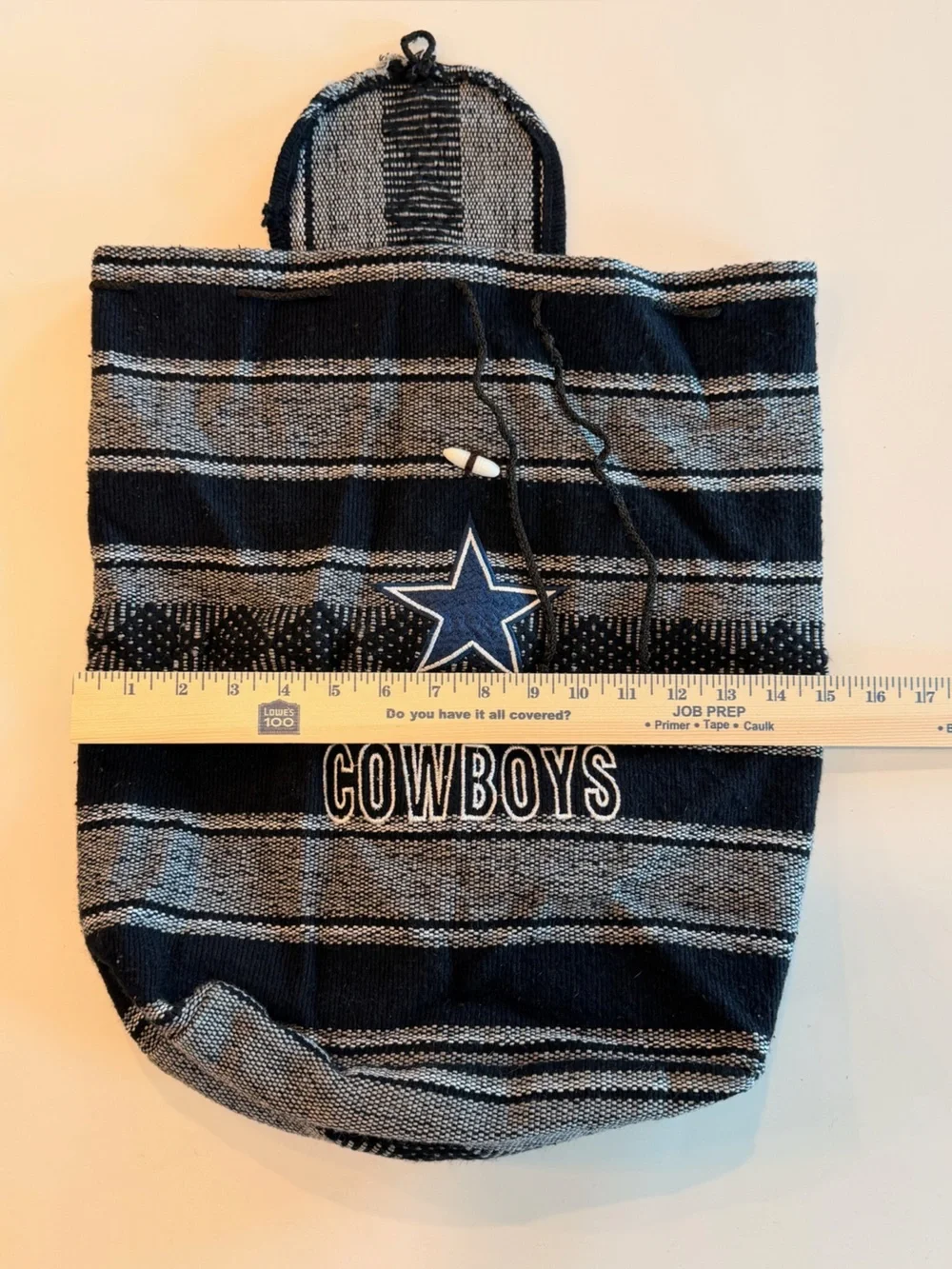 Dallas Cowboys Knit Drawstring Backpack - Navy & Gray